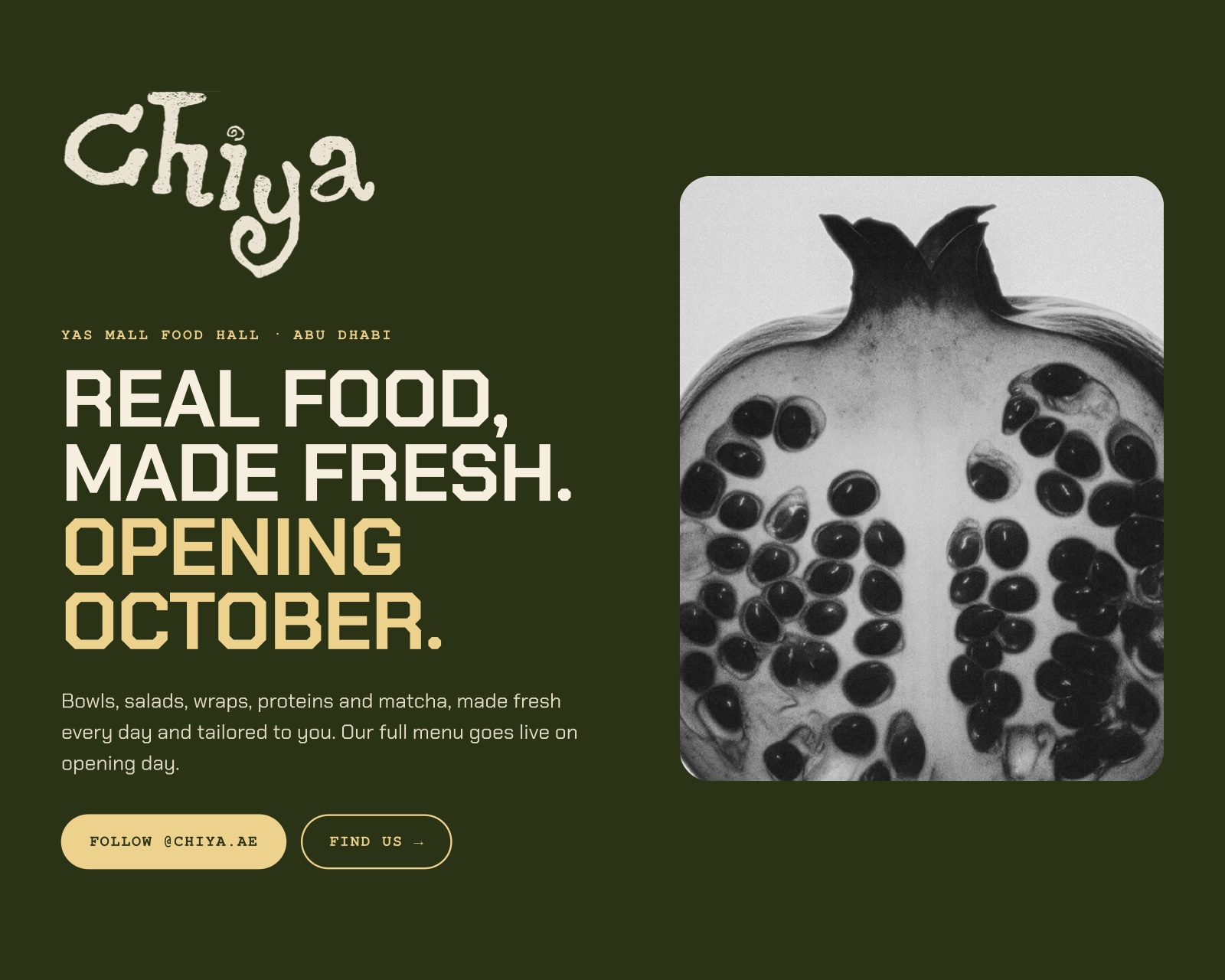 Chiya coming-soon page, live at chiya.ae