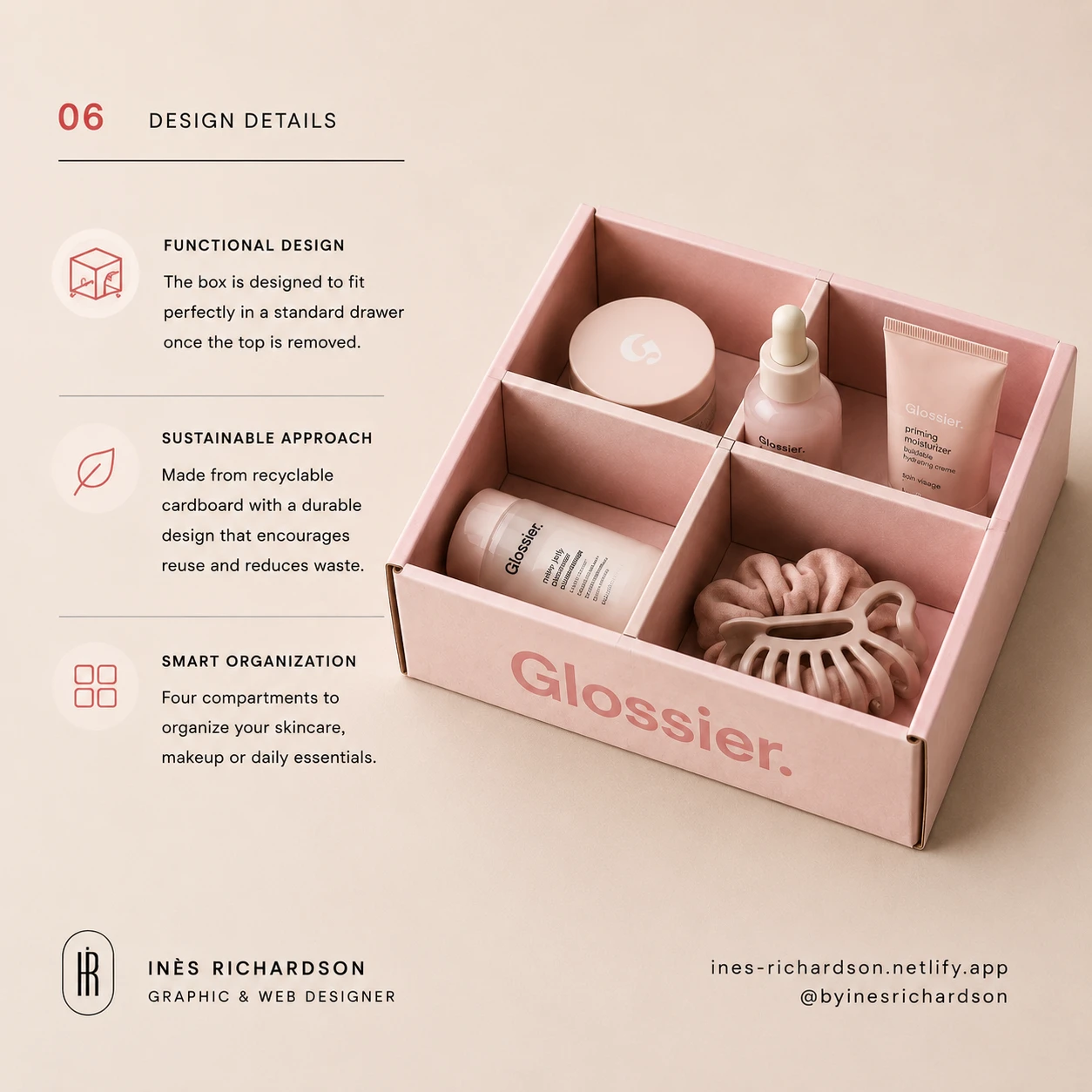 Drawer organiser — design details