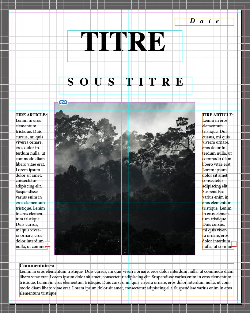 Editorial grid system layout