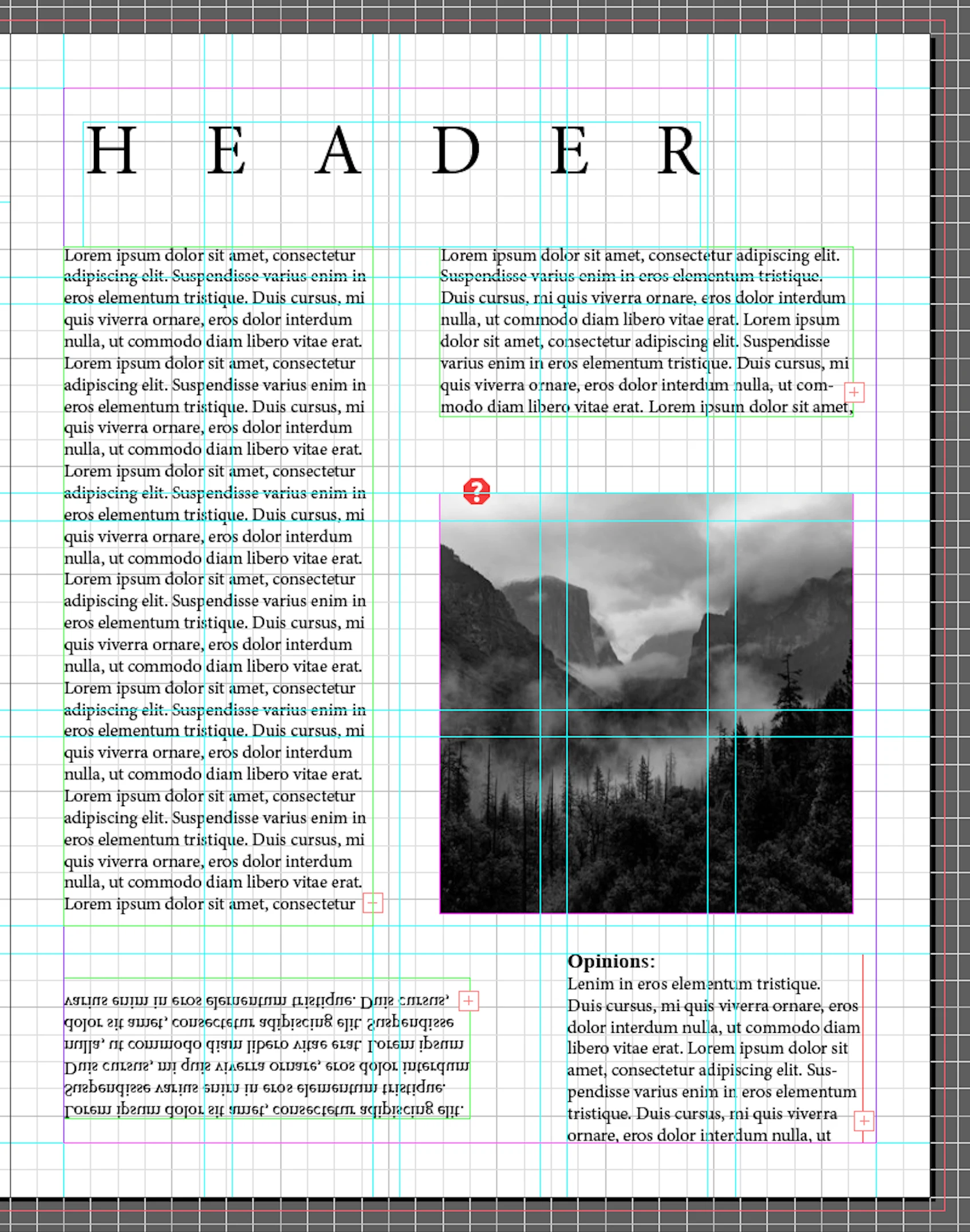 Editorial layout structure