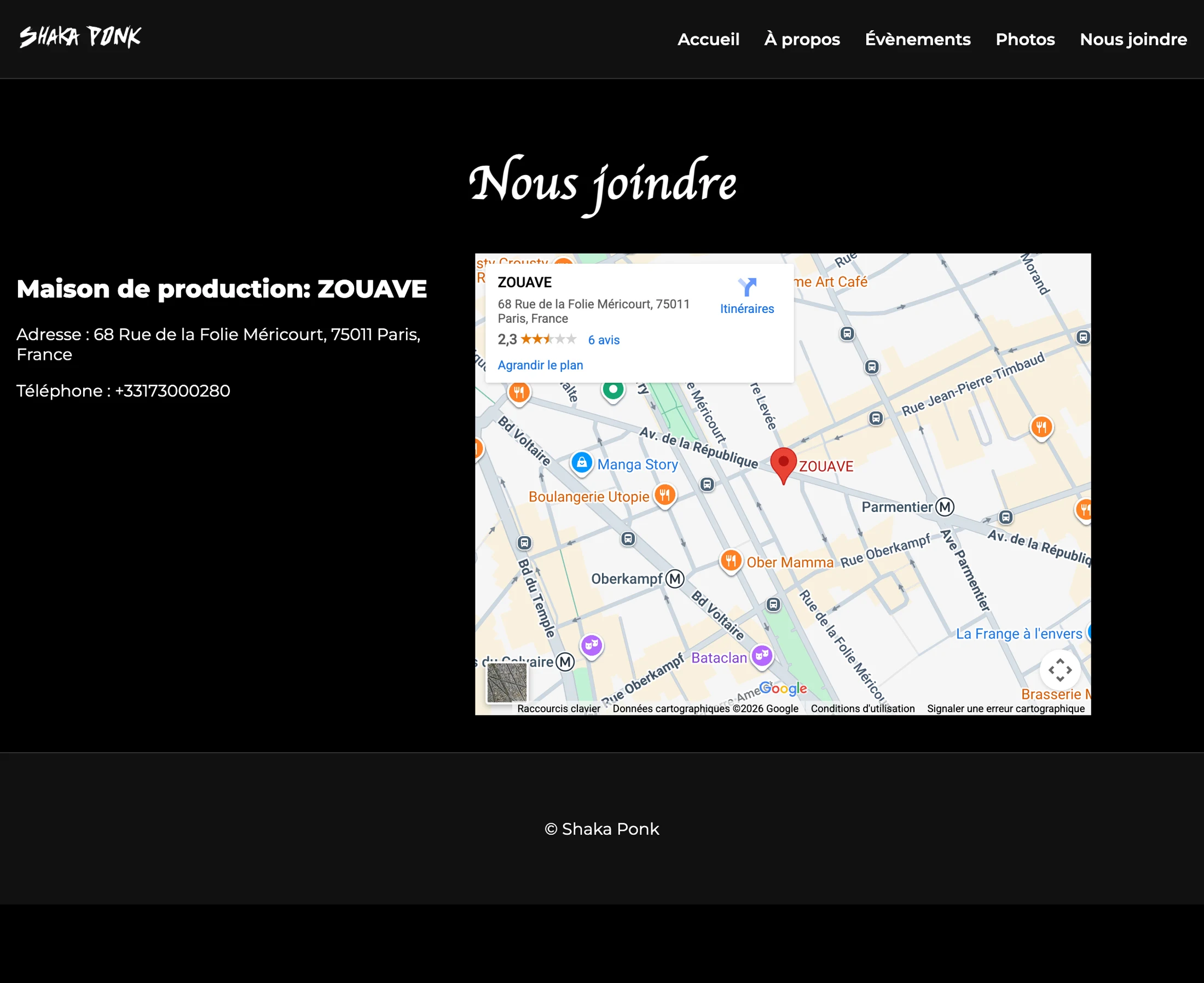 Shaka Ponk website preview